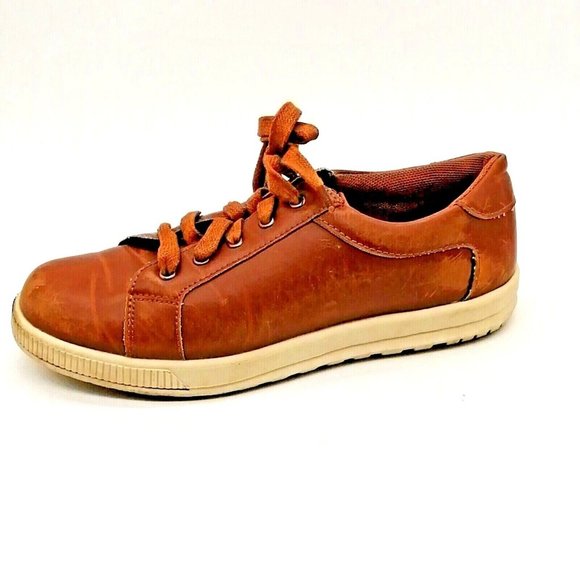 Deer Stags Boys Kane Lace‎ Up Casual Shoe Brown Faux Leather Memory Foam 3.5M - Picture 1 of 11